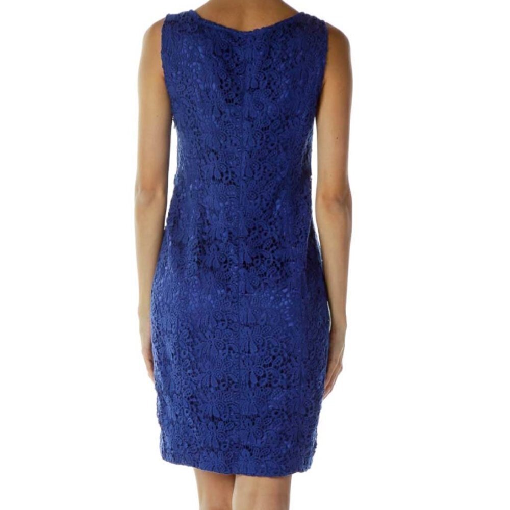Jones New York Blue Crocheted Cocktail Dress - Picture 3 of 3